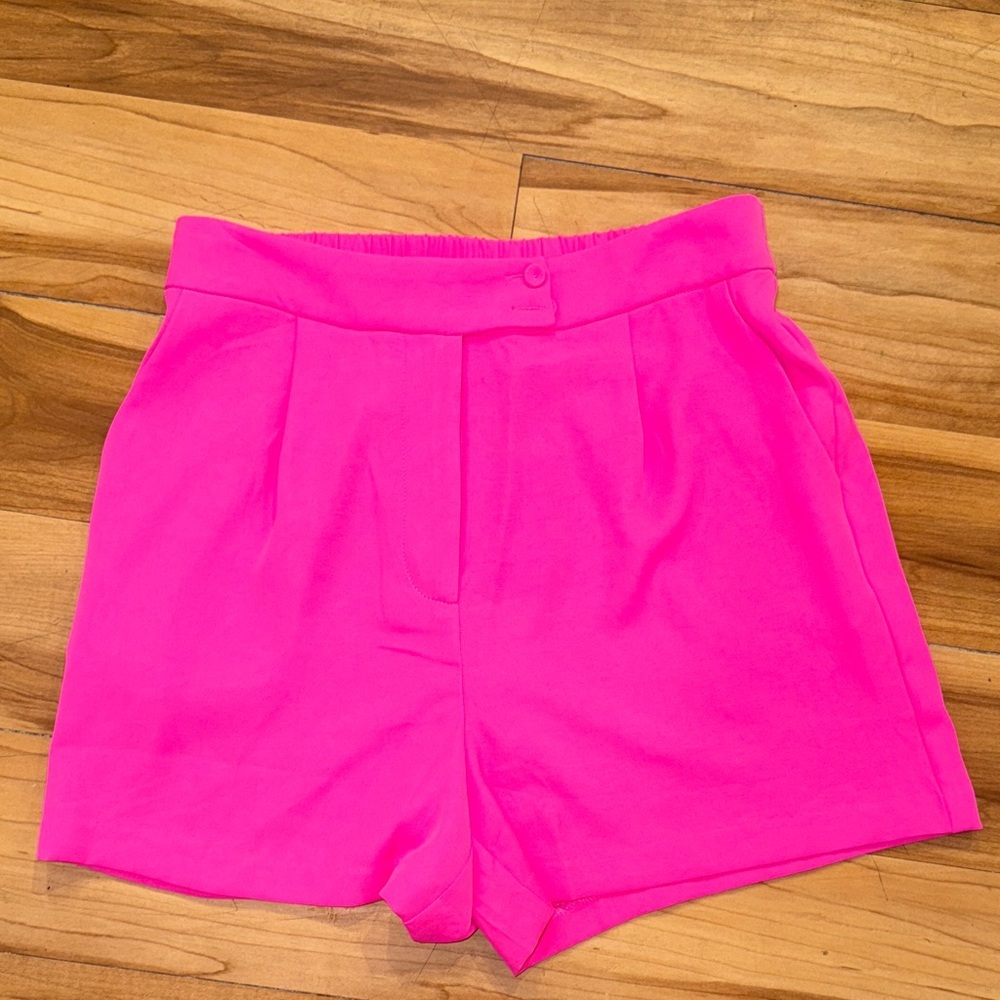 Skies Are Blue Neon Hot Pink High Waist Shorts